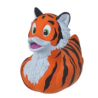 Afbeelding van Wild Republic Rubber Duck Tiger, rubberen eend, badspeelgoed, cadeau idee voor baby&#039;s, plastic geweldig kinderen en volwassenen, 10 cm