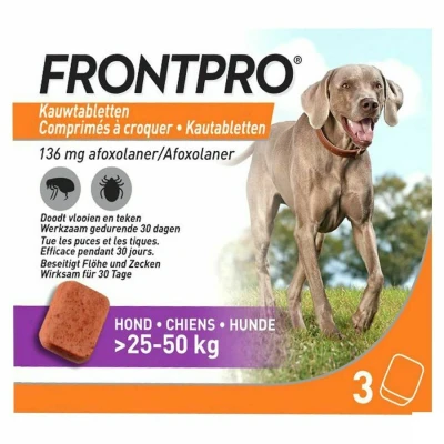 Afbeelding van Frontline Frontpro Kauwtabletten XL 3 TBL Voor honden van 25 tot 50 kg