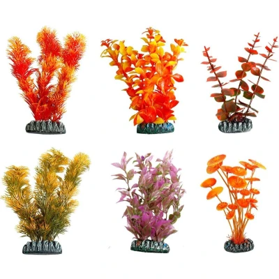 Afbeelding van Flamingo Aquariumdecoratie plant plastic cuba Willekeurig 12 cm