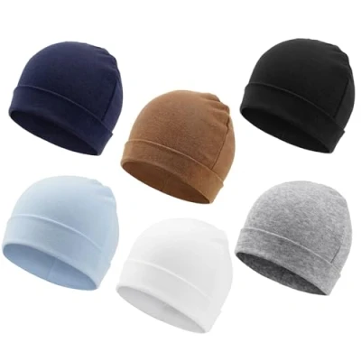 Afbeelding van DRESHOW 6 stuks babymuts voor pasgeborenen, peuters, zacht, schattig, gebreid, baby&#039;s, uniseks, ziekenhuismutsen, warm, kinderen, jongens en meisjes, 0 maanden, Pack Set 03 (Premature)