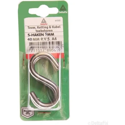 Afbeelding van S haak 5x40mm rvs 3st Deltafix