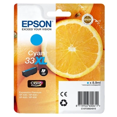 Image de Expression Premium XP 830 Epson 33XL (T3362) cartouche d&#039;encre haute capacité (d&#039;origine) cyan
