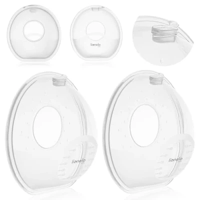 Afbeelding van LIONELO Milky Simple Melkcollectoren set 2 stuks 2x60 ml BPA vrij Past in beha Maataanduiding Herbruikbaar Steriliseerbaar