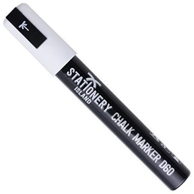 Afbeelding van STATIONERY ISLAND krijtstift voor krijtbord, afwasbaar, krijtmarker, glas, ramen, 6 mm, 1 stuk, wit