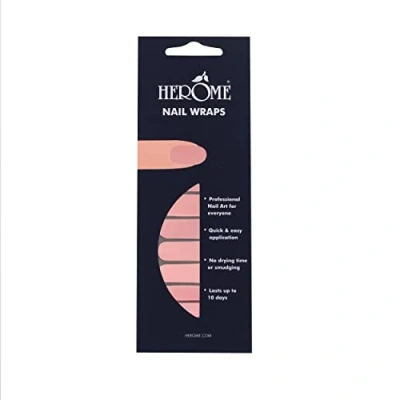 Afbeelding van Herome Nail Wraps Pink Nagelstickers art Zonder Droogtijd 2x10 stickers Cadeau Nagellak