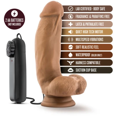 Afbeelding van Blush Vibrator Love Toy LOVERBOY MMA FIGHTER 7INCH COCK MOCHA Bruin