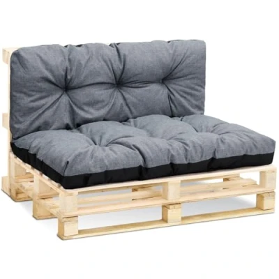 Afbeelding van coussin de palette extérieur lavable 80 x 120 cm siège Rembourrage euro Gris