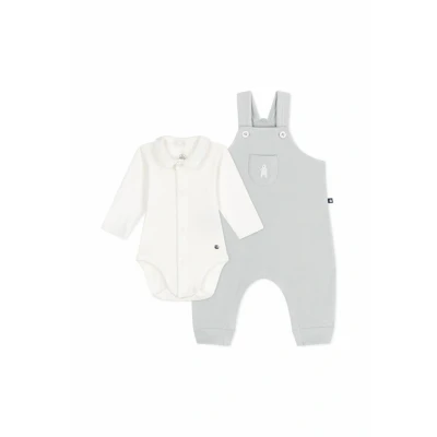 Afbeelding van Petit Bateau Newborn Ensemble Salopette Unisex Tuinbroek voor kinderen, Maat: 60, Marshmallow