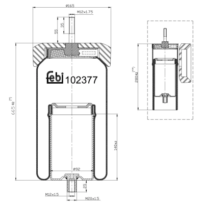 Afbeelding van FEBI BILSTEIN 102377 Veerbalg, luchtvering