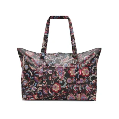 Afbeelding van Reisenthel Mini Maxi Travelbag Reistas Opvouwbaar 30L Paisley Zwart