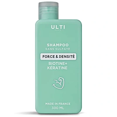 Afbeelding van Ulti Paris Sulfaatvrije shampoo, 300 ml, met biotine en keratine, sterkte dichtheid, keratine haarshampoo, gemaakt in Frankrijk