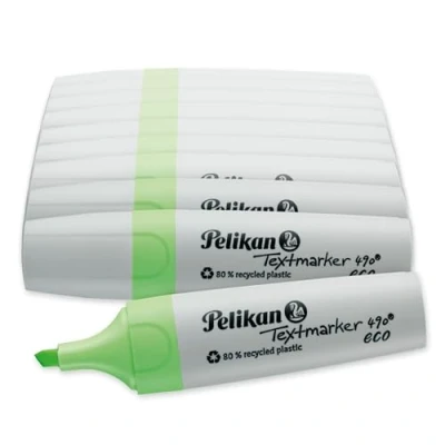 Afbeelding van Pelikan Textmarker 490 eco markeerstift 10 stuk(s) Beitelvormige punt Groen