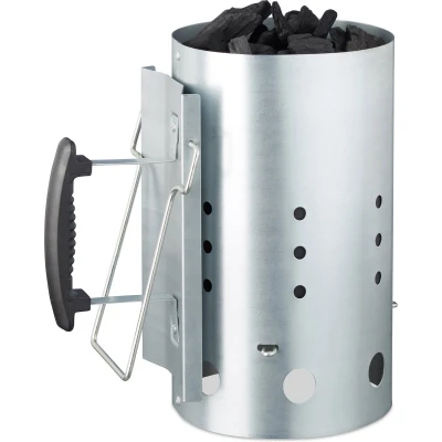 Afbeelding van Relaxdays brikettenstarter XL bbq starter met veiligheidshandgreep houtskool
