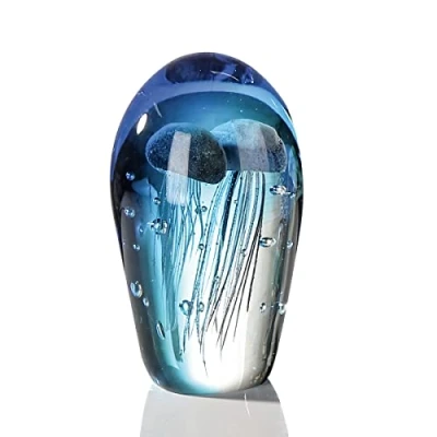 Afbeelding van Glassculptuur Kwallen blauw