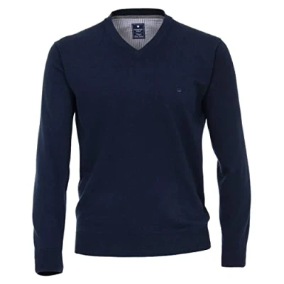 Afbeelding van Redmond heren trui katoen V hals blauw Maat: XL