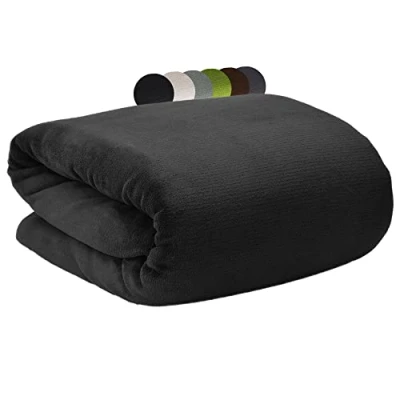 Afbeelding van Beautissu Aurelia Zacht Fleece Deken 150 x 200 cm Plaid Zwart