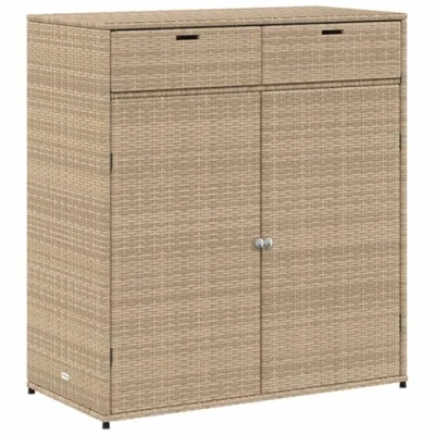 Afbeelding van vidaXL Tuinkast 105x55x113 cm poly rattan beige