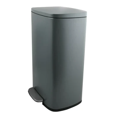 Afbeelding van Spirella SP2709 Afvalemmer voor keuken, 50 liter, zachte sluiting, kunststof binnenkant, met voetpedaal, grijs