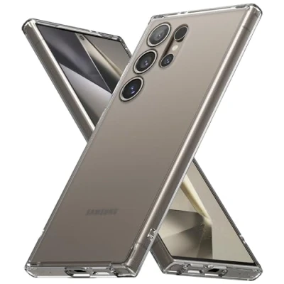 Afbeelding van Ringke Beschermhoes compatibel met Samsung Galaxy S24 Ultra [Fusion Mat], transparant, stijf, polycarbonaat, achterkant, TPU, zachte bumper, schokbestendig, bescherming voor Ultra, mat transparant