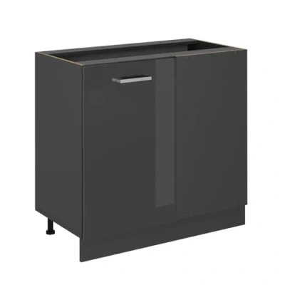 Afbeelding van Vicco Hoekkast R Line, Antraciet Hoogglans/Antraciet, 86 cm zonder werkblad