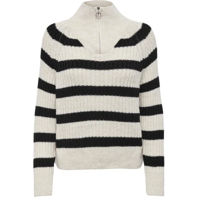 Afbeelding van Only Onlleise freya ls zip high neck knt noos birch/bla Trui S