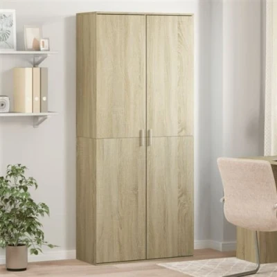 Image de vidaXL Buffet haut chêne sonoma 80x35x180 cm bois d&#039;ingénierie3276653