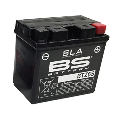 Afbeelding van BS battery 300812 btz6s AGM SLA motoraccu zwart
