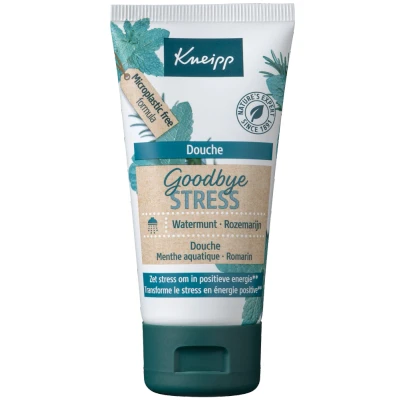 Afbeelding van Kneipp douche 50ml reis tube kleinverpakking mini watermunt rozemarijn Goodbye stress microplastic free
