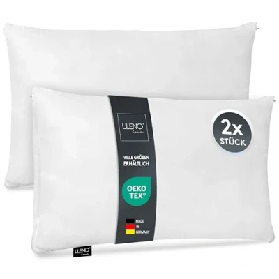 Afbeelding van LILENO HOME Set van 2 microvezelkussens, 40 x 60 cm, wasbaar tot 95 C, met ritssluiting, als kussen voor bed of decoratief kussen, bankkussen