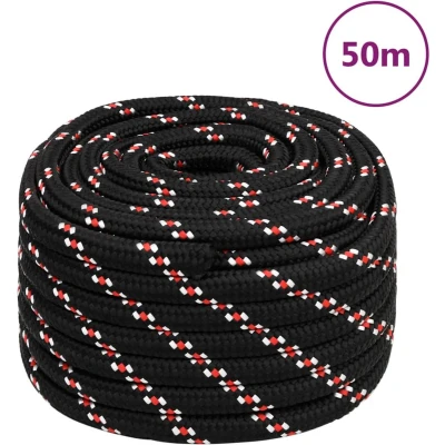 Afbeelding van vidaXL Boottouw 20 mm 50 m polypropyleen zwart