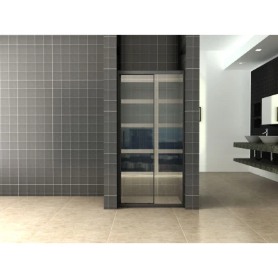 Afbeelding van Wiesbaden Skyline schuifbare nisdeur 1000x2000 mat zwart 8mm NANO