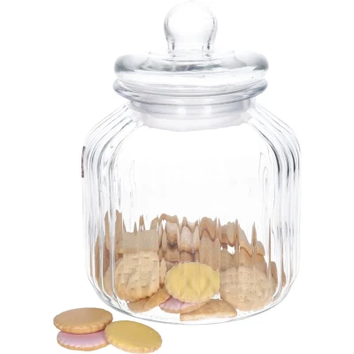 Afbeelding van Glazen voorraadpot/koekjespot rond met deksel 2800 ml 17,5 x 22 cm Snoeppot Bewaarpot