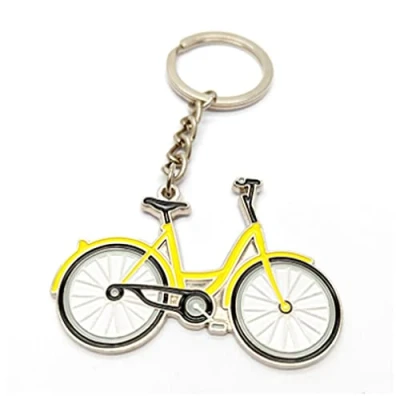 Afbeelding van ARFUKA sleutelhanger roestvrij staal auto fiets metalen hanger verjaardagscadeau kerstcadeau voor mannen vrouwen geel, Geel.