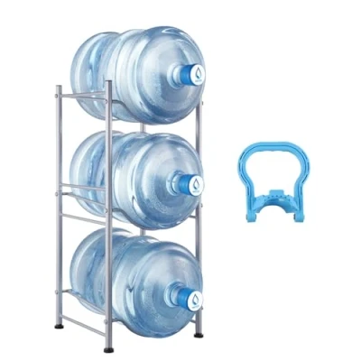 Image de VEVOR Rack à Bonbonnes Range Bouteilles d’Eau Capacité 3PCs 3 Niveaux 1 Rangée