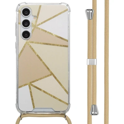 Afbeelding van imoshion Design hoesje met koord voor de Samsung Galaxy A55 Beige Graphic