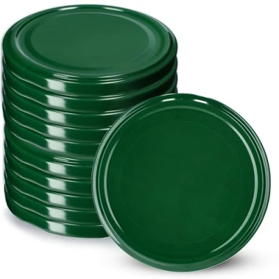 Afbeelding van KADAX To89 Schroefdeksel van metaal, reservedeksel met diameter 89 mm, geschikt voor weckpotten 1700 ml, 6 inkepingen, groen