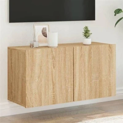 Afbeelding van Tv meubel wandgemonteerd 80x30x41 cm sonoma eikenkleurig