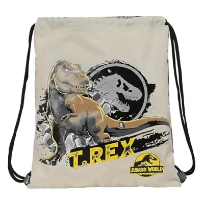 Afbeelding van Rugtas met Koordjes Jurassic World Warning Grijs 35 x 40 1 cm