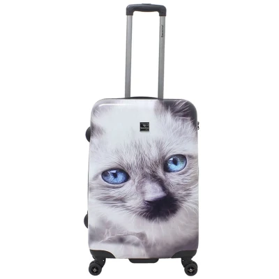 Afbeelding van Saxoline Harde Koffer / Trolley Reiskoffer 67 cm (Medium) White Cat