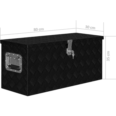 Afbeelding van Doos 76,5x26,5x33 cm aluminium zilverkleurig