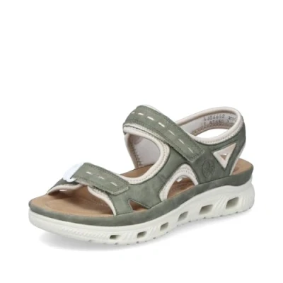 Afbeelding van Rieker Outdoorsandalen, Dames, Maat: 38, Schilf perlcreme Hoogwaardig imitatieleer