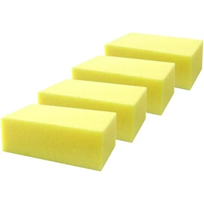 Afbeelding van D.RECT Autospons, 4 delig, multifunctionele spons, 163 x 115 70 mm, wasspons voor auto, autoverzorging, verf, velgen, reiniging