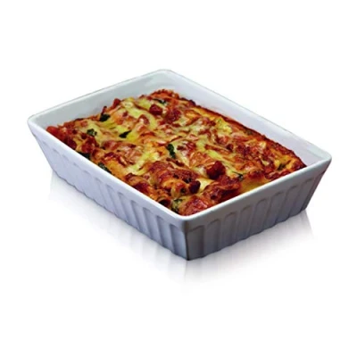 Afbeelding van KitchenCraft World of Flavours Lasagneschaal Aardewerk Wit 33 x 23 Centimeter