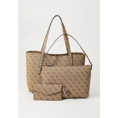 Afbeelding van GUESS Shopper Brenton Tote Latte Logo Lichtbruin