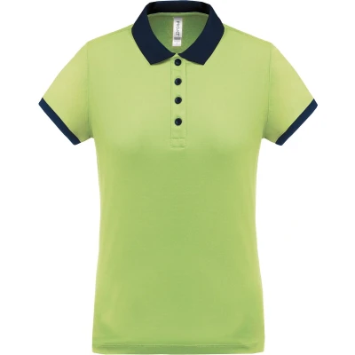 Afbeelding van PROACT Dames sportpolo PA490 Lime / Sporty Navy