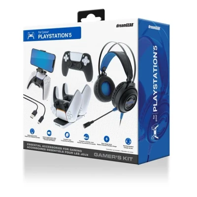 Image de Pack accessoires gaming Just For Games dreamGEAR pour PS5 Noir et blanc