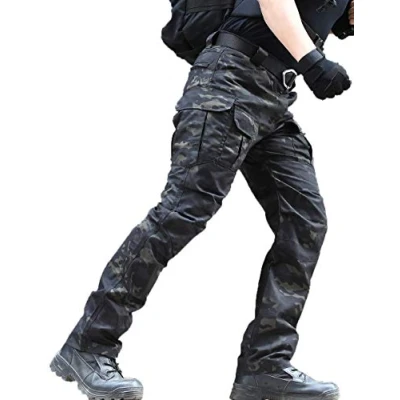 Afbeelding van zuoxiangru Waterdichte broek voor heren, werkbroek, cargobroek, militair, casual, met meerdere zakken
