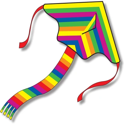 Afbeelding van Vlieger Delta RainbowTail m.streep.1ln
