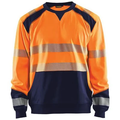 Image de Sweat haute visibilité orange fluorescent/marine