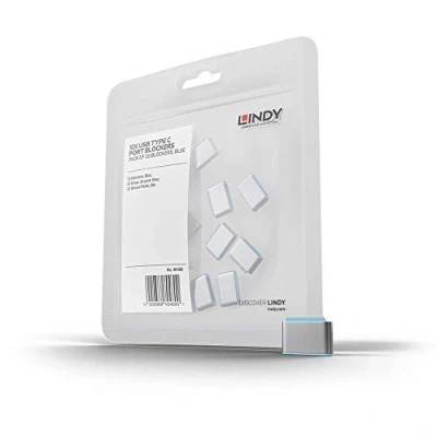 Afbeelding van LINDY USB C poortsleutel Set van 10 stuks Blauw Zonder sleutel